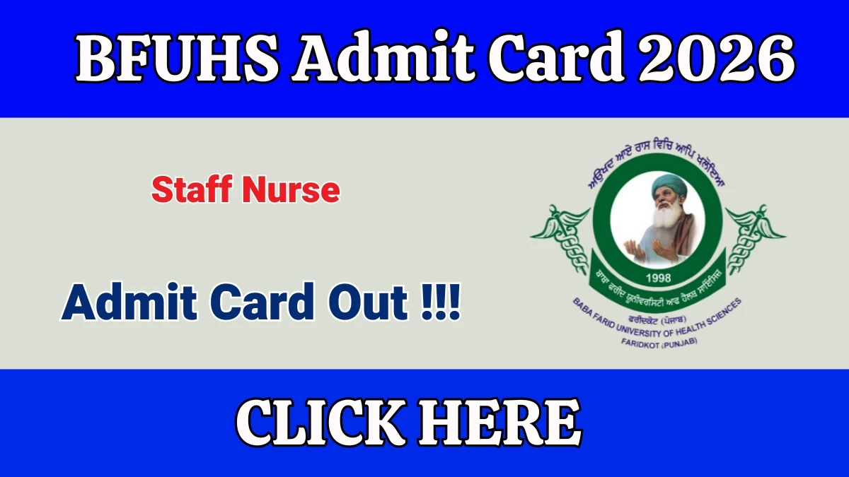 BFUHS Staff Nurse Admit Card 2026
